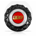 Ficha técnica e caractérísticas do produto Calota Centro Roda BRW BBS 900 Preta Cromada Emblema Fibra Vermelha