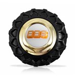 Ficha técnica e caractérísticas do produto Calota Centro Roda BRW BBS 900 Preta Dourada Emblema Branca Calota