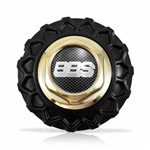 Ficha técnica e caractérísticas do produto Calota Centro Roda Brw Bbs 900 Preta Dourada Emblema Fibra C