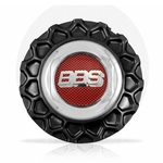Ficha técnica e caractérísticas do produto Calota Centro Roda BRW BBS 900 Preta Dourada Emblema Fibra Vermelha