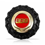 Ficha técnica e caractérísticas do produto Calota Centro Roda BRW BBS 900 Preta Dourada Emblema Vermelha Calota