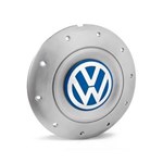 Ficha técnica e caractérísticas do produto Calota Centro Roda Ferro VW Amarok Aro 13 14 15 4 Furos Prata Emblema Azul Calota