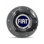 Ficha técnica e caractérísticas do produto Calota Centro Roda Ferro VW Amarok Aro 13 14 15 4 Furos Preta Brilhante Emblema Fiat Azul