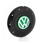 Ficha técnica e caractérísticas do produto Calota Centro Roda Ferro Vw Amarok Aro 13 14 15 4 Furos Preta Brilhante Emblema Verde Calota