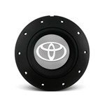 Ficha técnica e caractérísticas do produto Calota Centro Roda Ferro VW Amarok Aro 13 14 15 4 Furos Preta Fosca Emblema Toyota Prata Calota