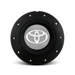 Ficha técnica e caractérísticas do produto Calota Centro Roda Ferro Vw Amarok Aro 13 14 15 4 Furos Preta Fosca Emblema Toyota Prata