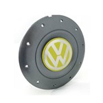 Calota Centro Roda Ferro Vw Amarok Aro 14 15 5 Furos Prata Emblema Amarelo