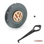 Ficha técnica e caractérísticas do produto Calota Centro Roda Ferro VW Amarok Aro 14 15 4 Furos Grafite Emblema Laranja + Chave de Remoção Calota