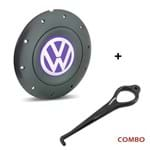 Ficha técnica e caractérísticas do produto Calota Centro Roda Ferro VW Amarok Aro 14 15 4 Furos Grafite Emblema Lilás + Chave de Remoção Calota