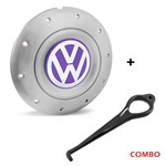 Ficha técnica e caractérísticas do produto Calota Centro Roda Ferro VW Amarok Aro 14 15 5 Furos Prata Emblema Lilás + Chave de Remoção