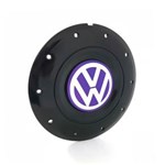 Ficha técnica e caractérísticas do produto Calota Centro Roda Ferro VW Amarok Aro 14 15 5 Furos Preta Brilhante Emblema Lilás Calota