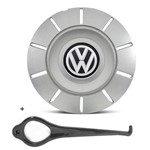 Ficha técnica e caractérísticas do produto Calota Centro Roda Ferro Vw Amarok Nova Aro 13 14 15 4 Furos Prata + Chave