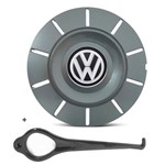 Ficha técnica e caractérísticas do produto Calota Centro Roda Ferro VW Amarok New Aro 13 14 15 4 Furos Grafite + Chave