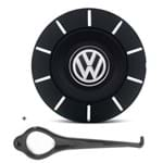 Ficha técnica e caractérísticas do produto Calota Centro Roda Ferro Vw Amarok New Aro 13 14 15 4 Furos Preta Fosca + Chave Calota