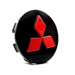 Ficha técnica e caractérísticas do produto Calota Centro Roda Mitsubishi Pajero TR4 Preta Vermelha Alto Relevo Calota
