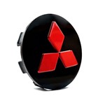 Ficha técnica e caractérísticas do produto Calota Centro Roda Mitsubishi Pajero TR4 Preta Vermelha Alto Relevo