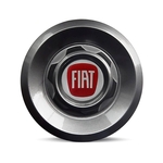 Ficha técnica e caractérísticas do produto Calota Centro Roda VW Saveiro Modelo Novo 4 Furos Grafite Brilhante Emblema Fiat Vermelho