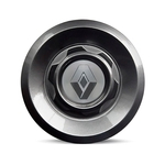 Ficha técnica e caractérísticas do produto Calota Centro Roda VW Saveiro Modelo Novo 4 Furos Grafite Brilhante Emblema Renault Prata