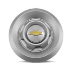 Ficha técnica e caractérísticas do produto Calota Centro Roda VW Saveiro Modelo Novo 4 Furos Prata Emblema GM Prata