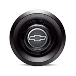 Ficha técnica e caractérísticas do produto Calota Centro Roda VW Saveiro Modelo Novo 4 Furos Preta Brilhante Emblema GM Cinza