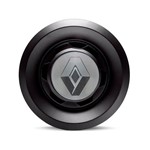 Ficha técnica e caractérísticas do produto Calota Centro Roda VW Saveiro Modelo Novo 4 Furos Preta Brilhante Emblema Renault Prata