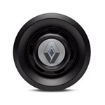Ficha técnica e caractérísticas do produto Calota Centro Roda VW Saveiro Modelo Novo 4 Furos Preta Fosca Emblema Renault Prata Calota