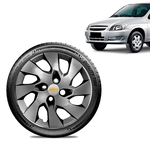 Ficha técnica e caractérísticas do produto Calota Chevrolet GM Celta Aro 13 Grafite Brilhante Emblema Prata