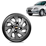 Ficha técnica e caractérísticas do produto Calota Chevrolet GM Celta Aro 13 Grafite Brilhante Emblema Preto
