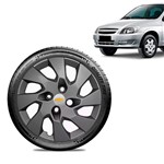 Ficha técnica e caractérísticas do produto Calota Chevrolet GM Celta Aro 13 Grafite Fosca Emblema Prata