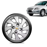 Ficha técnica e caractérísticas do produto Calota Chevrolet GM Celta Aro 13 Prata Emblema Prata