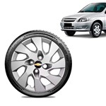Ficha técnica e caractérísticas do produto Calota Chevrolet GM Celta Aro 13 Prata Emblema Preto
