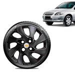 Ficha técnica e caractérísticas do produto Calota Chevrolet GM Celta Aro 13 Preta Brilhante Emblema Prata