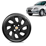Ficha técnica e caractérísticas do produto Calota Chevrolet GM Celta Aro 13 Preta Fosca Emblema Prata