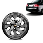 Ficha técnica e caractérísticas do produto Calota Chevrolet GM Corsa Sedan Aro 13 Grafite Brilhante Emblema Preto