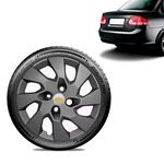 Ficha técnica e caractérísticas do produto Calota Chevrolet GM Corsa Sedan Aro 13 Grafite Fosca Emblema Prata