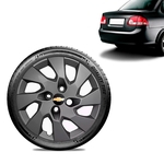 Ficha técnica e caractérísticas do produto Calota Chevrolet GM Corsa Sedan Aro 13 Grafite Fosca Emblema Preto