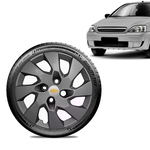 Ficha técnica e caractérísticas do produto Calota Chevrolet GM Corsa Wind Aro 13 Grafite Brilhante Emblema Prata