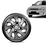 Ficha técnica e caractérísticas do produto Calota Chevrolet GM Corsa Wind Aro 13 Grafite Fosca Emblema Prata