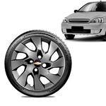 Ficha técnica e caractérísticas do produto Calota Chevrolet GM Corsa Wind Aro 13 Grafite Fosca Emblema Preto