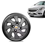 Ficha técnica e caractérísticas do produto Calota Chevrolet GM Prisma 2013 14 15 16 Aro 14 Grafite Fosca Emblema Prata