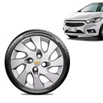 Ficha técnica e caractérísticas do produto Calota Chevrolet GM Onix 2013 14 15 16 Aro 14 Prata Emblema Prata