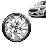 Ficha técnica e caractérísticas do produto Calota Chevrolet GM Onix 2013 14 15 16 Aro 14 Prata Emblema Preto