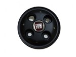 Calota De Roda Modelo Lunar Fiat Prata Emblema Vermelho