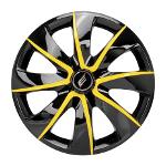 Ficha técnica e caractérísticas do produto Calota Elitte Prime 13" Black Yellow Universal