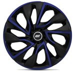 Ficha técnica e caractérísticas do produto Calota Esportiva Ds4 Black Blue Aro 13 Universal Encaixe Preta Azul - 4 Peças