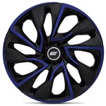 Calota Esportiva Ds4 Black Blue Aro 13 Universal Encaixe Preto e Azul