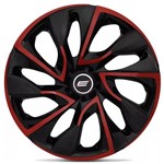 Calota Esportiva Ds4 Red Cup Aro 13 Universal Encaixe Preto e Vermelho