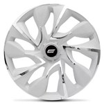 Ficha técnica e caractérísticas do produto Calota Esportiva DS4 White Chrome Aro 13 Universal Encaixe Branco e Cromado