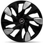 Ficha técnica e caractérísticas do produto Calota Esportiva DS5 Black Silver Aro 15 Universal Encaixe Preta Prata Unitário