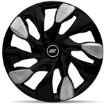 Ficha técnica e caractérísticas do produto Calota Esportiva DS5 Black Silver Aro 15 Universal Encaixe Preto e Prata